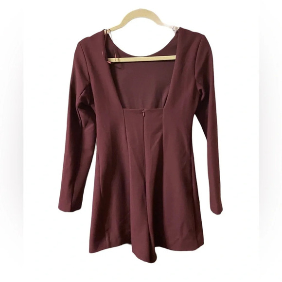 ZARA BURGUNDY LONG SLEEVE ROMPER - Picture 4 of 8